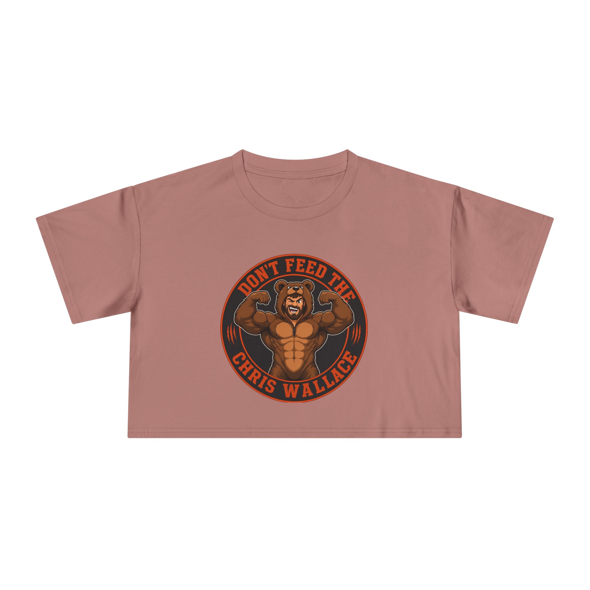 Don't Feed the Chris Wallace Bear With Muscles Crop Tee | Crop Tee - Image 12