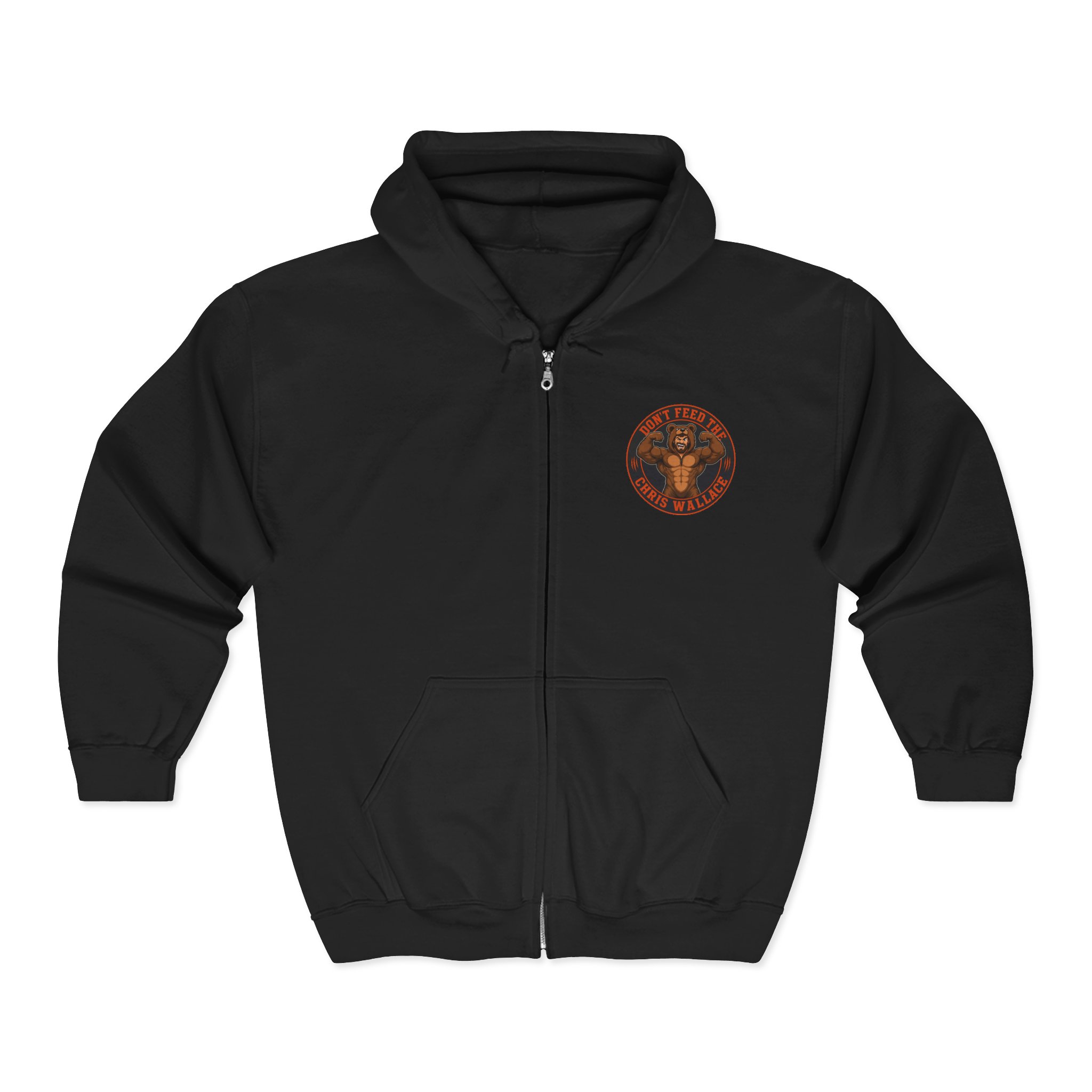 Don't Feed the Chris Wallace hoodie | Muscle Bear Illustration, Vintage Badge - Image 2