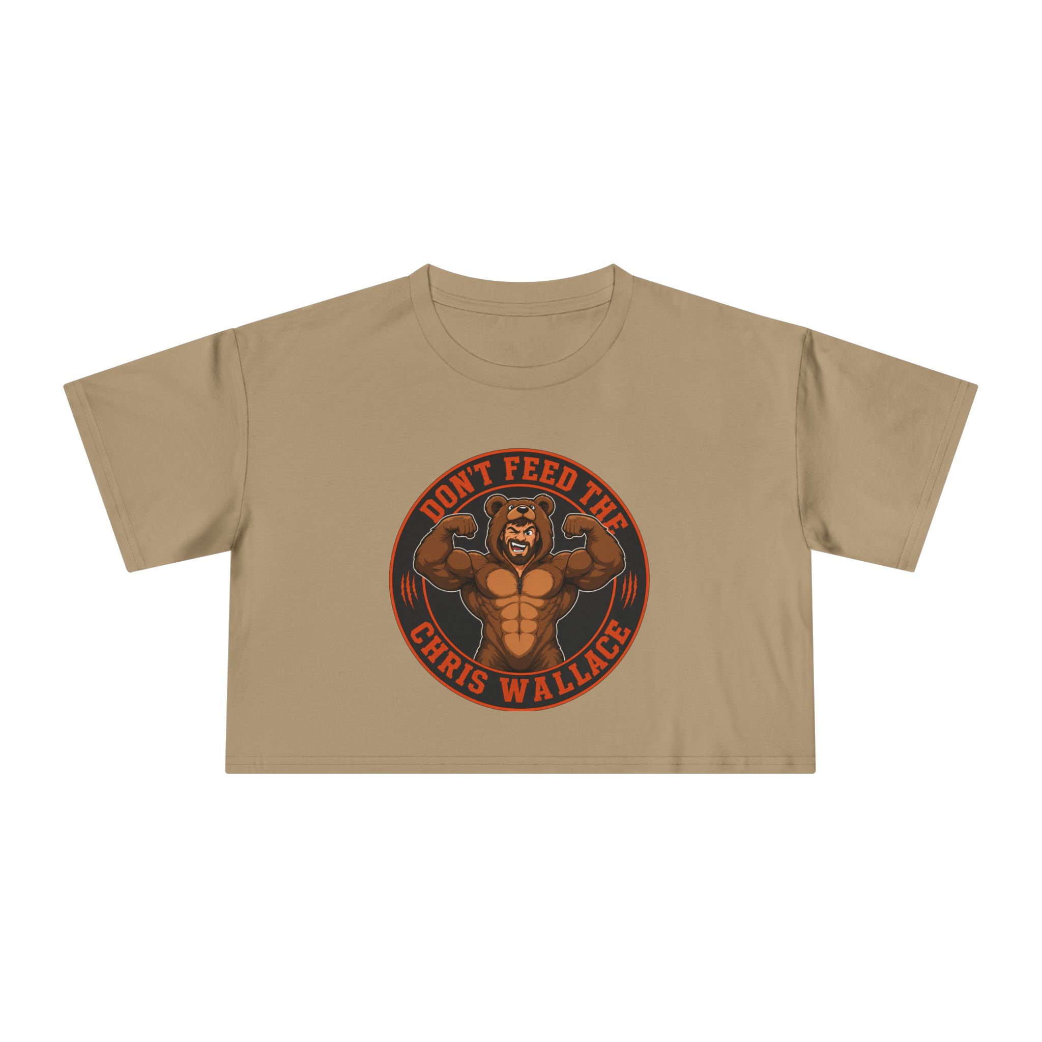 Don't Feed the Chris Wallace Bear With Muscles Crop Tee | Crop Tee - Image 11