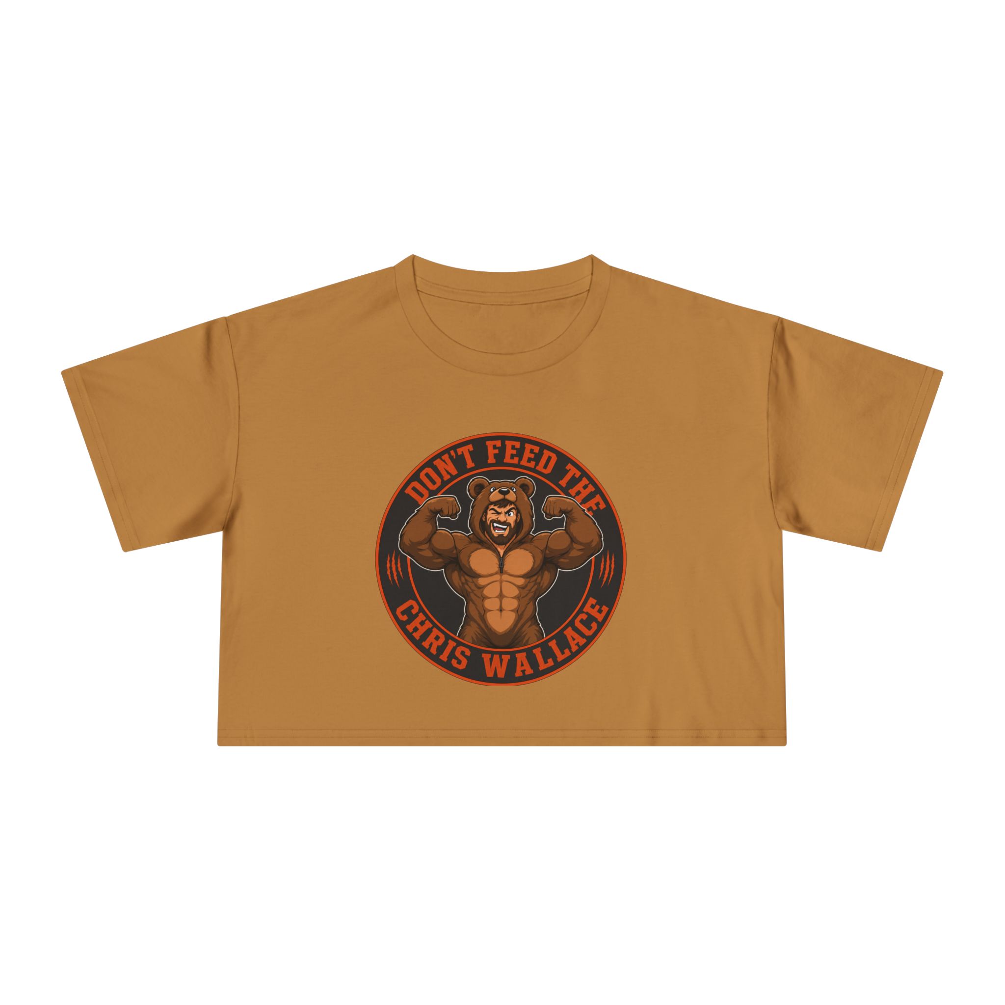 Don't Feed the Chris Wallace Bear With Muscles Crop Tee | Crop Tee - Image 6