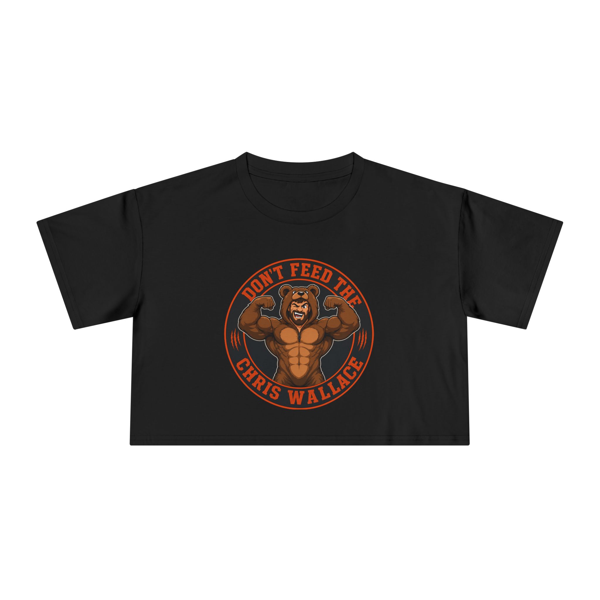 Don't Feed the Chris Wallace Bear With Muscles Crop Tee | Crop Tee - Image 2