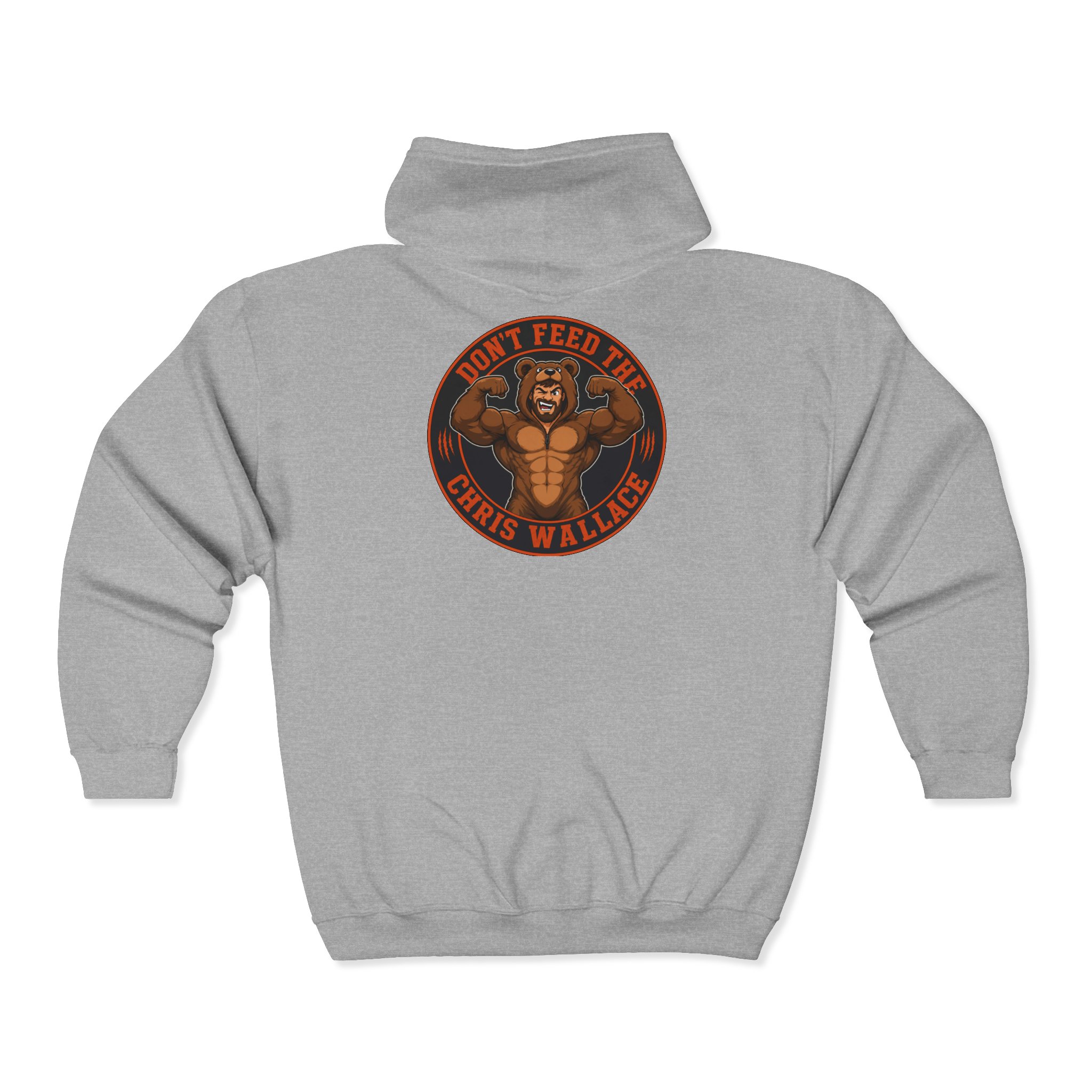 Don't Feed the Chris Wallace hoodie | Muscle Bear Illustration, Vintage Badge - Image 5