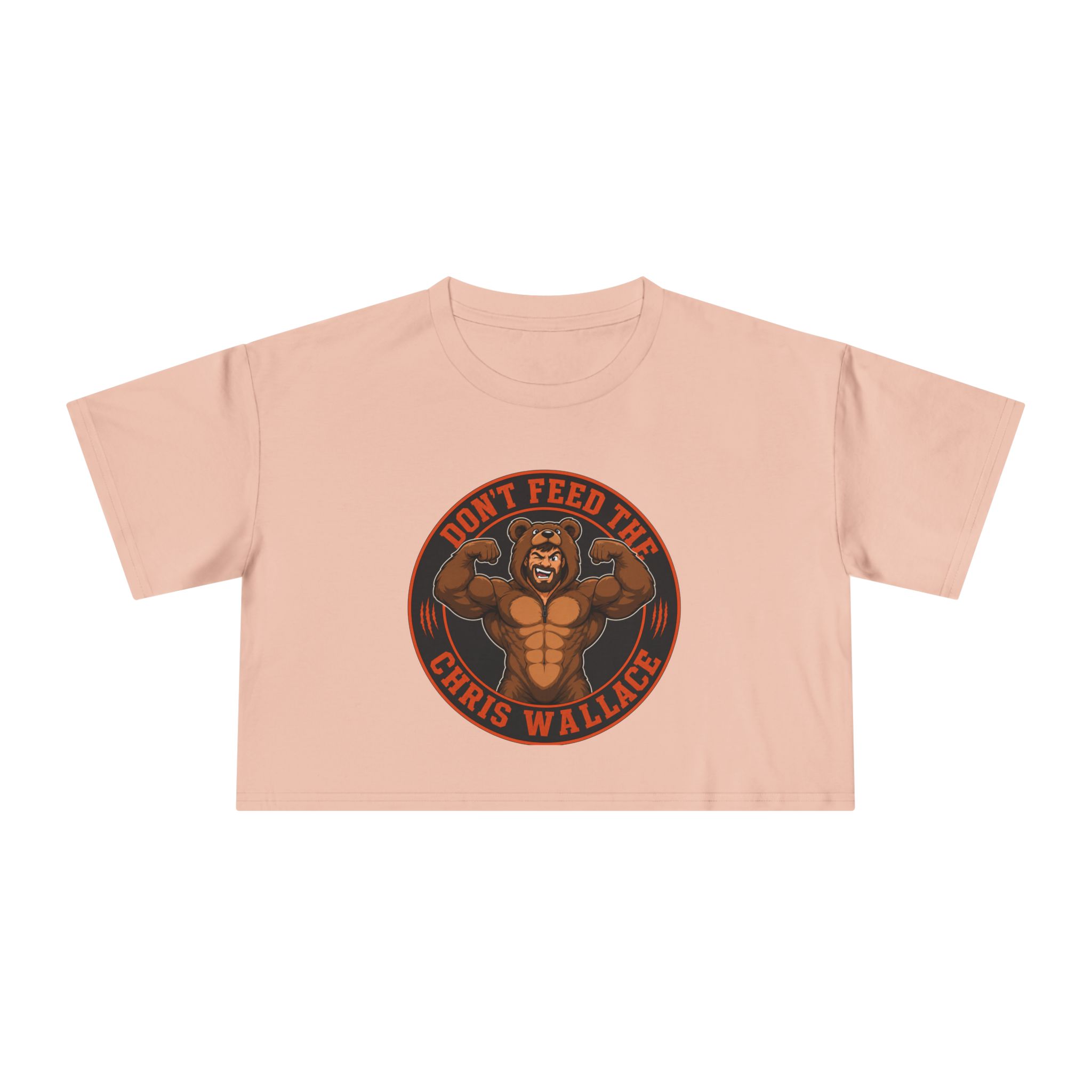 Don't Feed the Chris Wallace Bear With Muscles Crop Tee | Crop Tee - Image 3