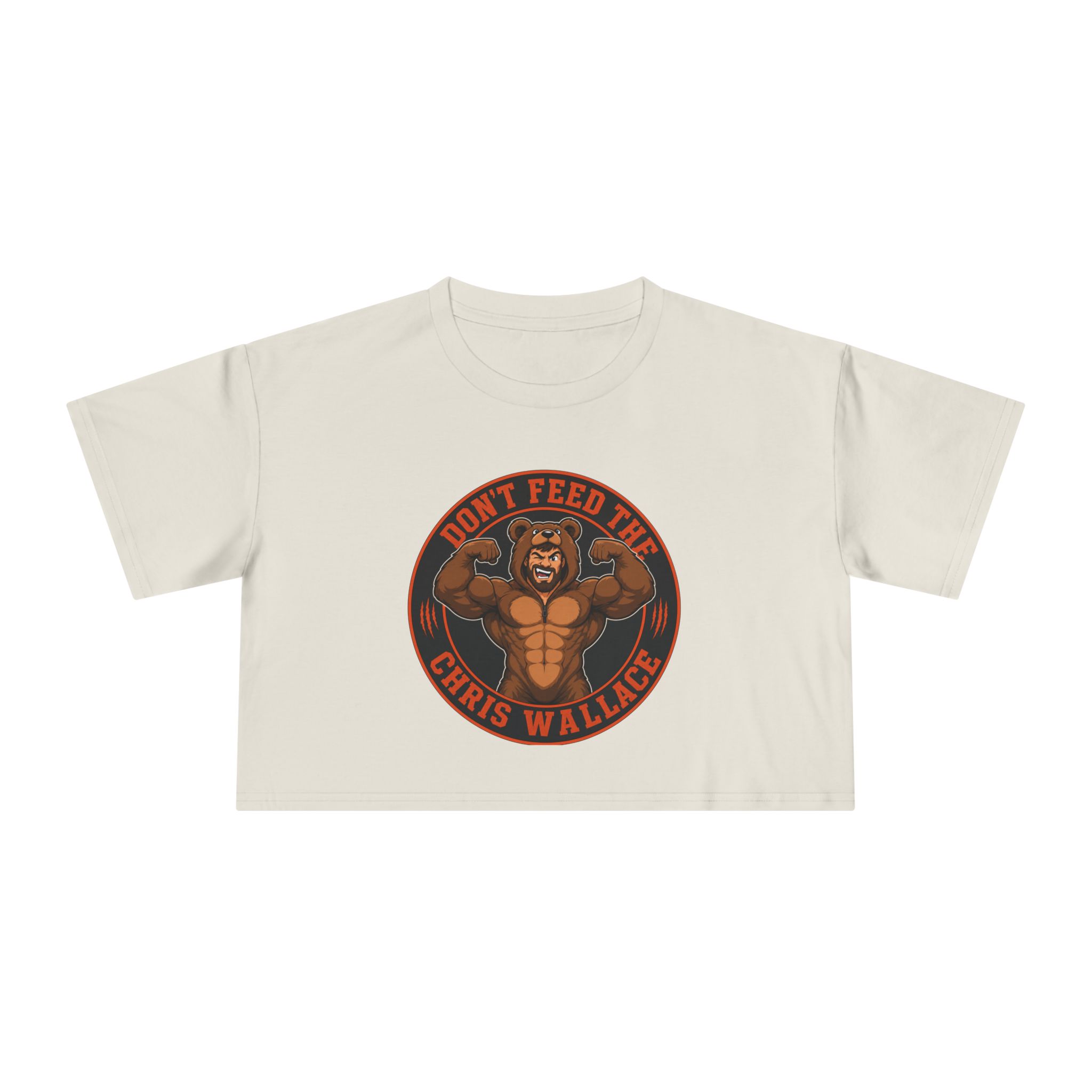 Don't Feed the Chris Wallace Bear With Muscles Crop Tee | Crop Tee - Image 8