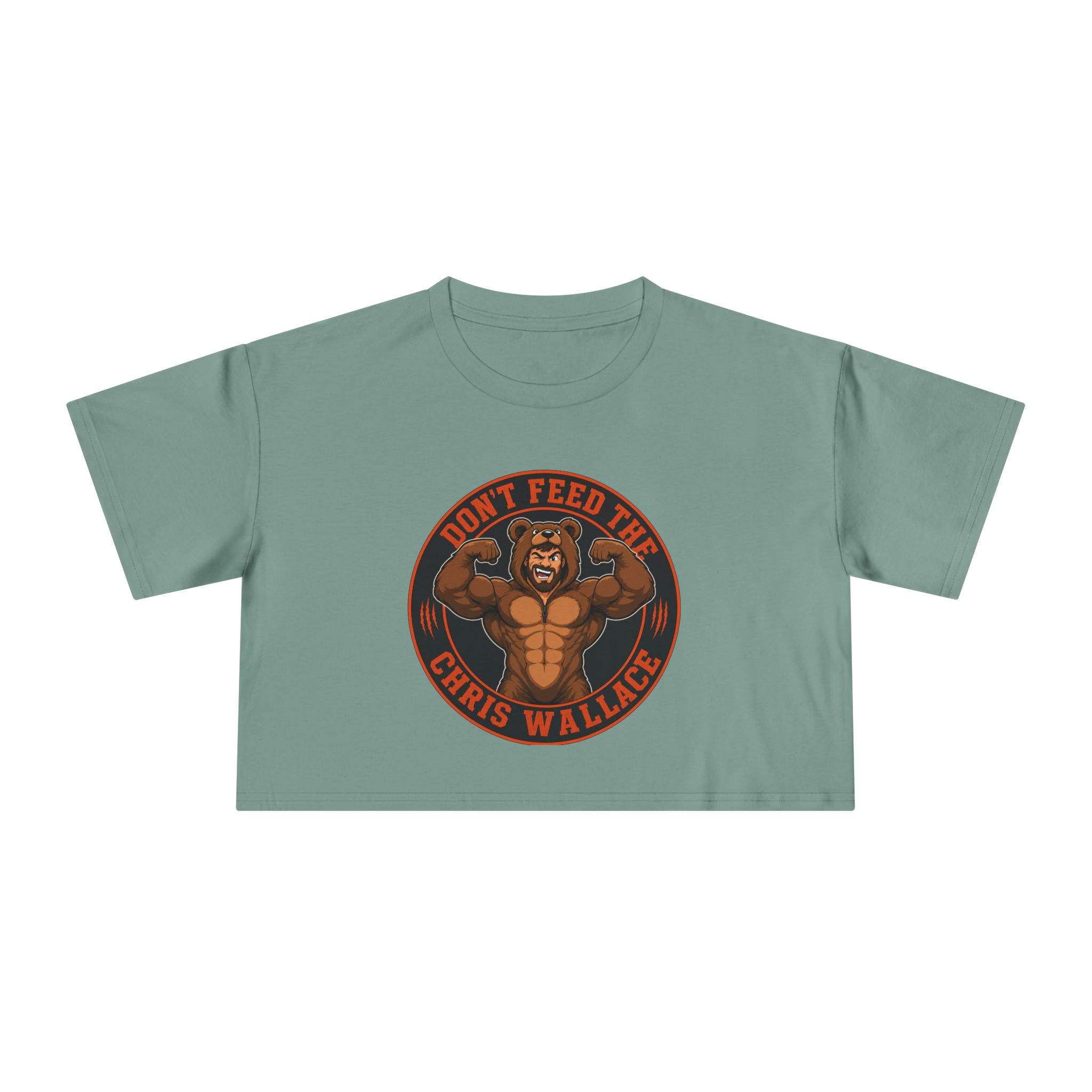 Don't Feed the Chris Wallace Bear With Muscles Crop Tee | Crop Tee - Image 10