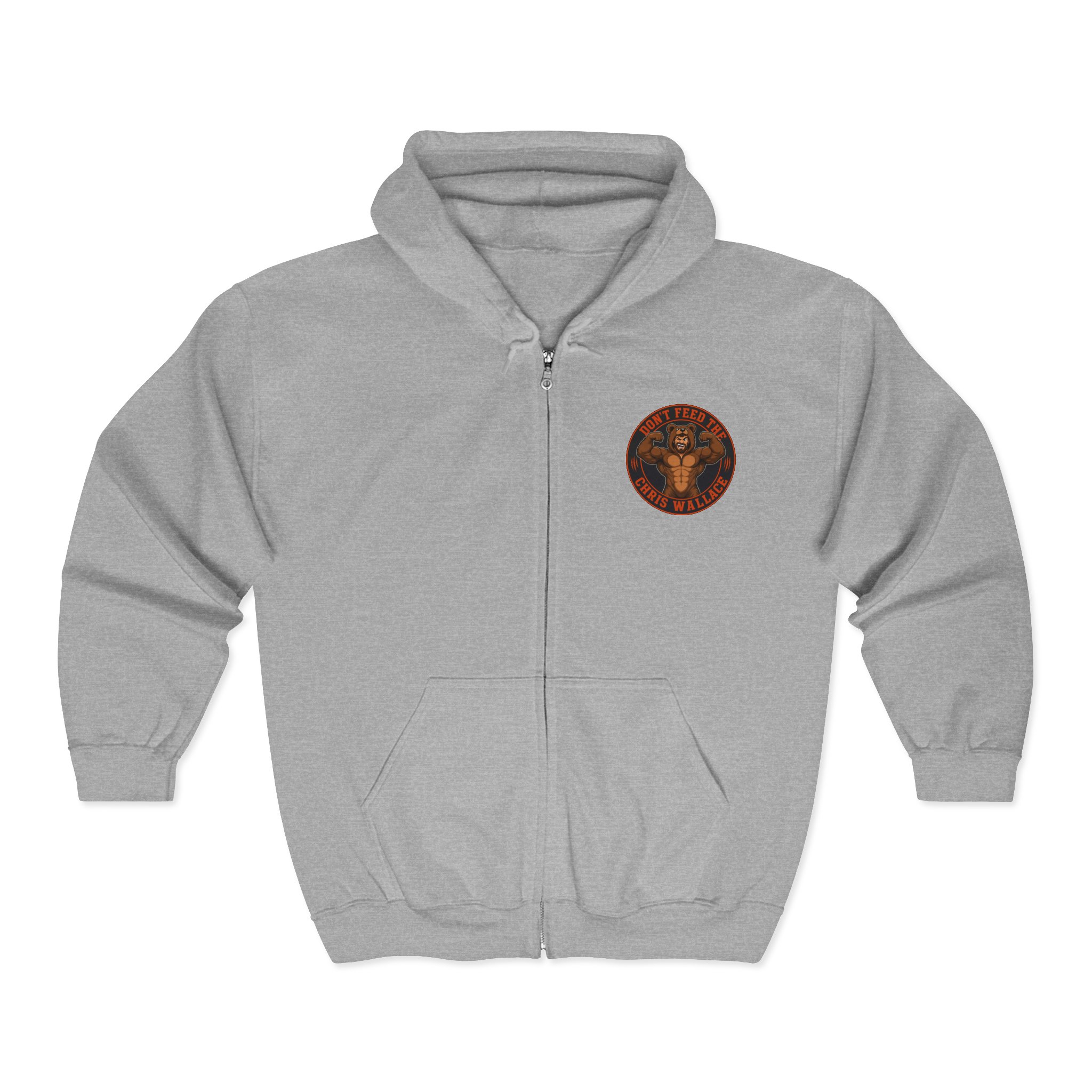 Don't Feed the Chris Wallace hoodie | Muscle Bear Illustration, Vintage Badge - Image 4