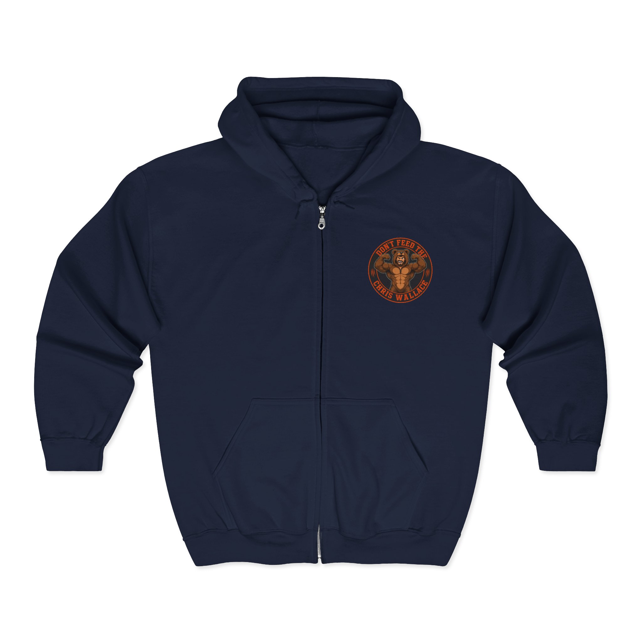 Don't Feed the Chris Wallace hoodie | Muscle Bear Illustration, Vintage Badge - Image 8