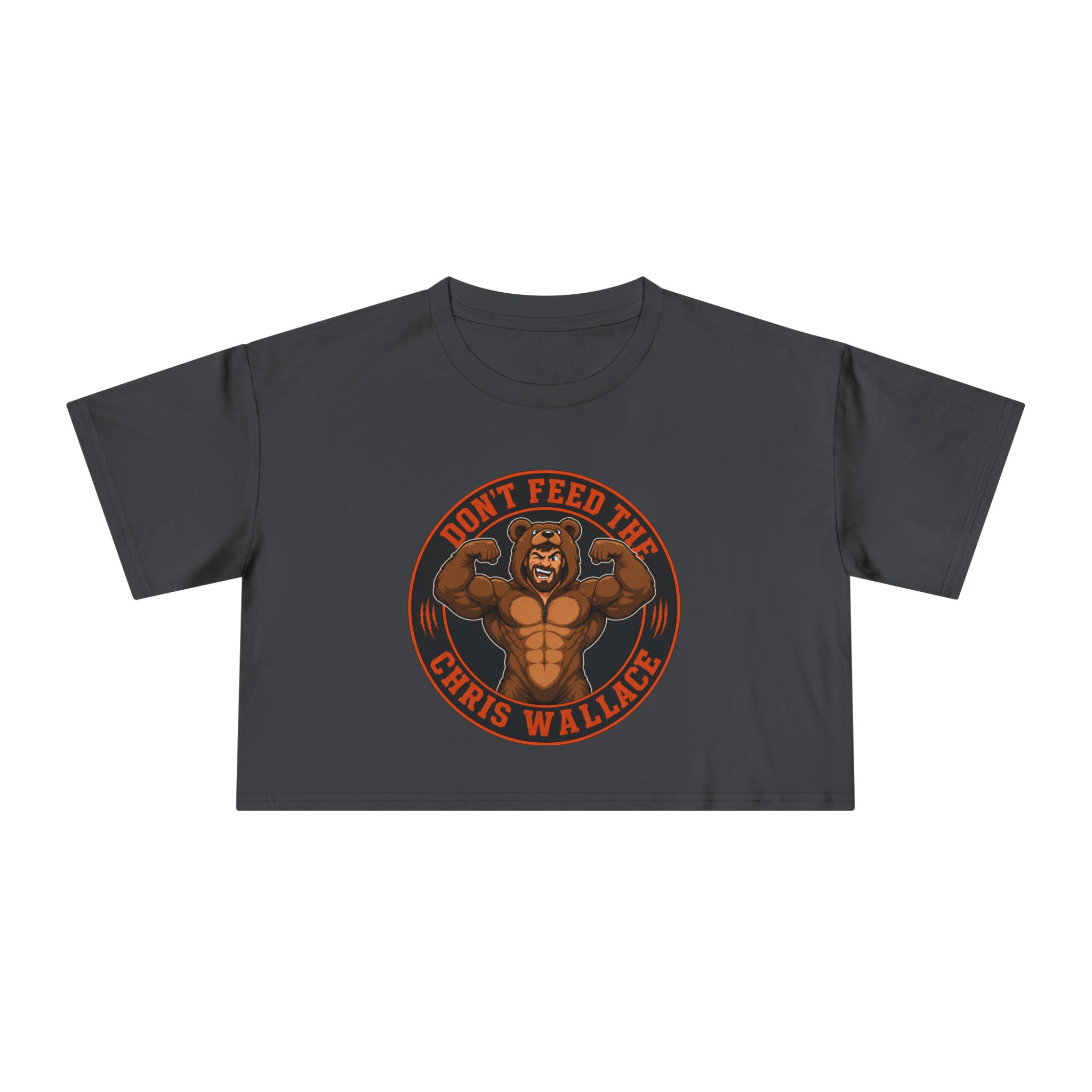 Don't Feed the Chris Wallace Bear With Muscles Crop Tee | Crop Tee - Image 7